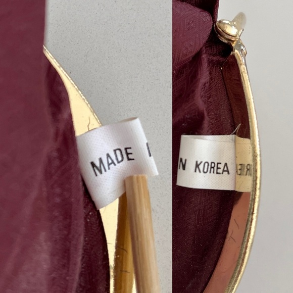 VINTAGE Eel Skin Burgundy Small Change Purse Kiss Lock Gold Tone Metal Frame - Picture 6 of 13